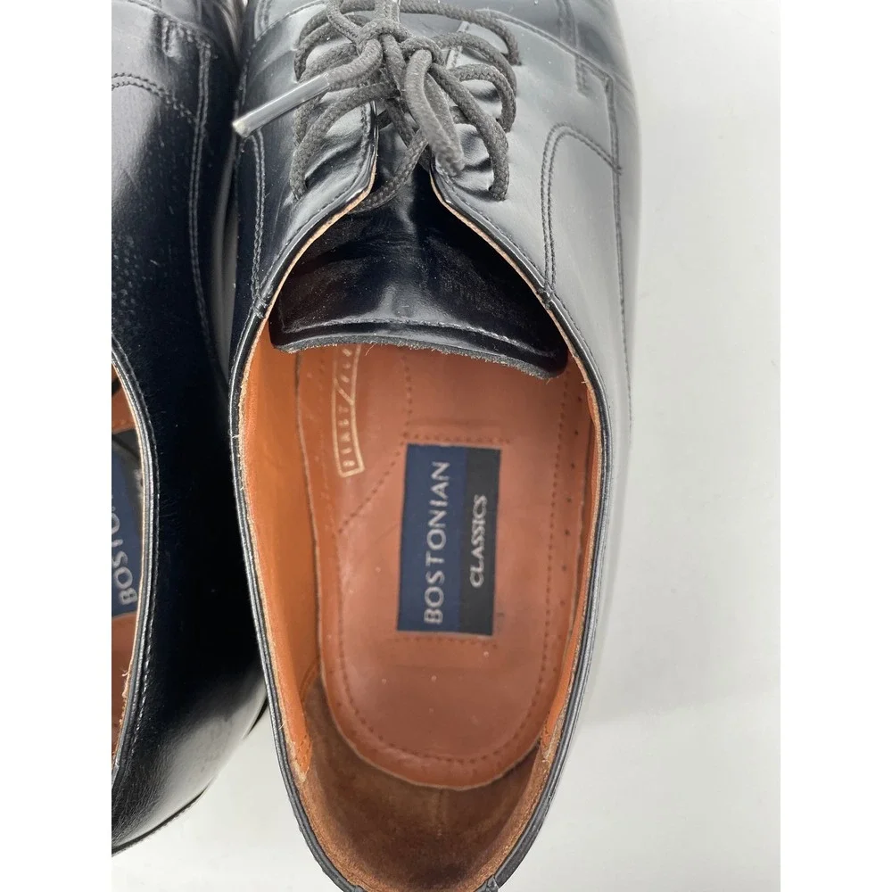 Bostonian Classics Oxford Shoes Mens 8 Black Leather First Flex Cap Toe Derby